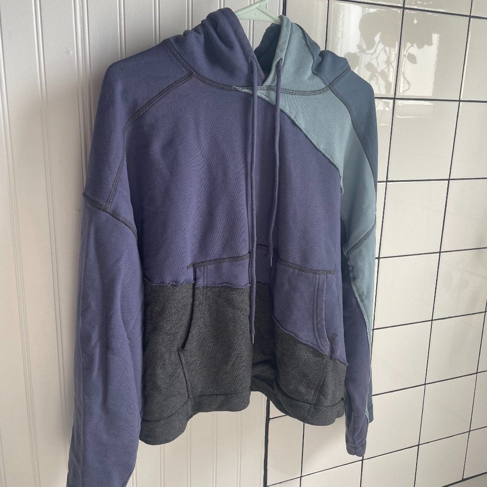Free People Colorblock Hoodie in Navy, Slate & Charcoal